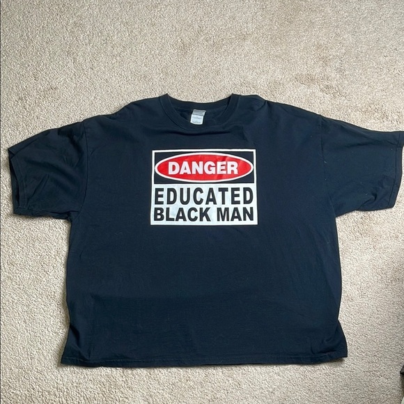 Gildan Other - Black Graphic “Danger: Educated Black Man” T-Shirt